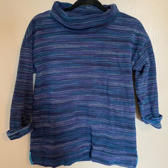 Cowl neck striped top Talbots - Picture 6 of 7